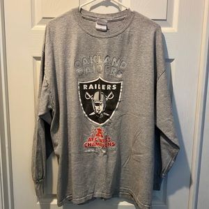 Oakland Raiders 2001-2002 AFC West Champions Long Sleeve Shirt Men’s Size XXL